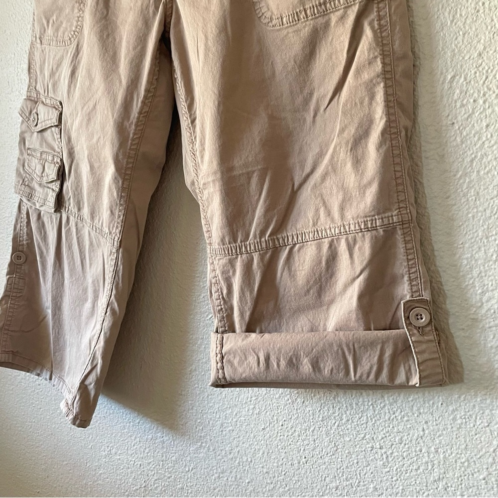 Calvin Klein Jeans Cargo Utility Pants Women’s 8 Khaki Tan Y2K Streetwear Grunge - Picture 2 of 14